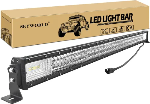 Miniatura 11 de SKYWORLD 22 pulgadas 270 W triple fila 7D LED barra de luz de trabajo Spot Flood Combo Beam DC 12V-24V 6000K impermeable vehículos todoterreno 4x4