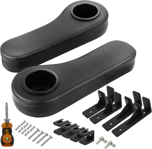 Miniatura 8 de Reposabrazos de carrito de golf con portavasos para EZGO Club Car Yamaha, no requiere taladrar, kits de reposabrazos para asiento trasero con marco