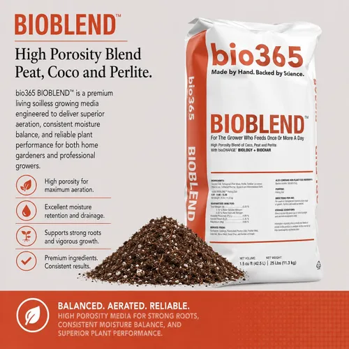 Miniatura 2 de BIOBLEND - Mezcla de tierra para macetas de alta porosidad, bolsa de 1.5 pies cúbicos – Coco, turba musgo y perlita medio de cultivo con biocarbón