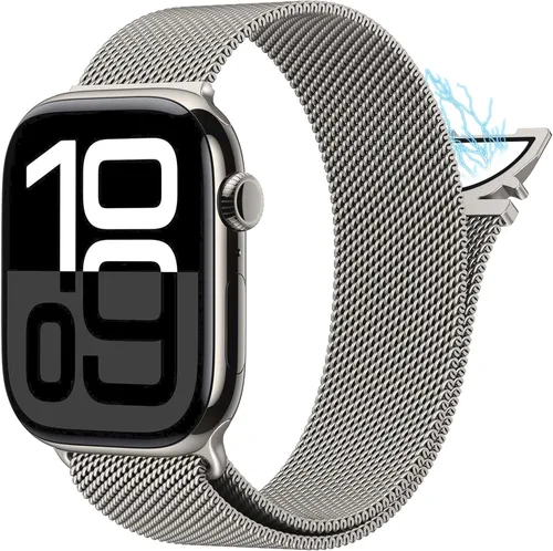 Miniatura 8 de Correa de malla milanesa compatible con Apple Watch Band de 1.929 in 1.811 in 1.772 in 1.732 in 1.654 in para hombres y mujeres, correa de metal más