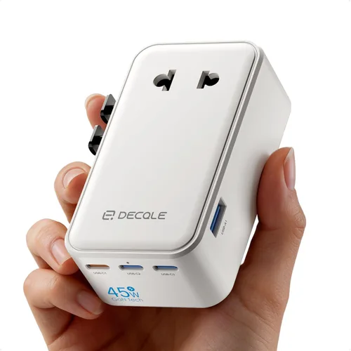 Miniatura 23 de Adaptador de viaje universal, adaptador de enchufe de viaje internacional con 2 puertos USB-C y 2 puertos USB-A, con toma de corriente AC adicional