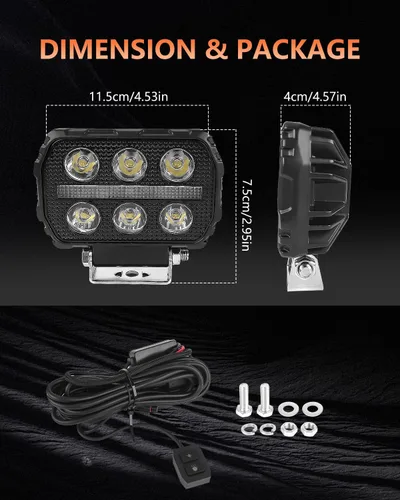 Miniatura 9 de 2 piezas de cápsulas LED de 4.5 pulgadas, 50 W, 4,550 lm, luces cúbicas con luz DRL ámbar, foco de conducción, luz de trabajo todoterreno, luces