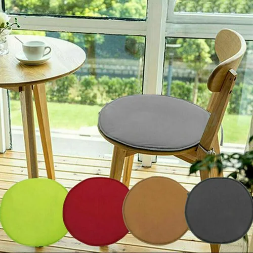 Miniatura 3 de Womenyiaor Juego de 4 cojines redondos para sillas para interiores y exteriores, con lazos, juego de bistró, almohadillas para sillas de comedor