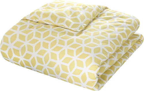 Miniatura 4 de Set de funda de edredón Chic Home Elizabeth de 3 piezas, reversible, con estampado geométrico de diamantes impreso, con cierre, incluye fundas