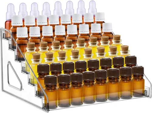 YEXEXINM Organizador de aceites esenciales de 7 niveles, soporte de aceite esencial transparente, estante de almacenamiento de aceite esencial,