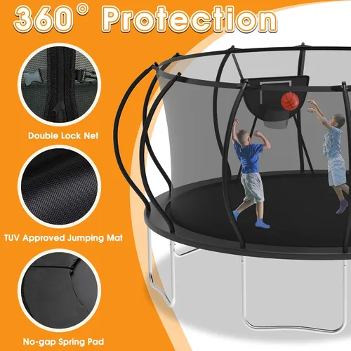 Miniatura 5 de KOFUN Tranpoline Outdoor 16FT 14FT 12FT 10FT 8FT Tranpoline with Basketball Hoop 1500LBS & ASTM Approved & Easy Install, Recreational Tranpolines