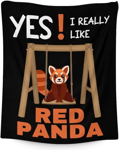 Manta de panda rojo para niños, suave, mullida y acogedora, manta de regazo de 30 x 40 pulgadas para sofá, oficina, mantas cálidas negras para regalo