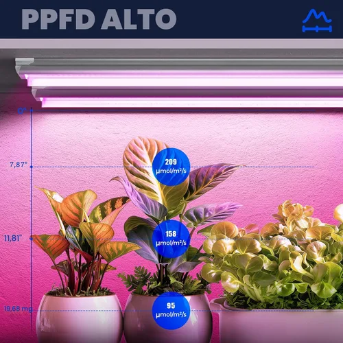 Miniatura 3 de Barrina Luz LED de crecimiento, 252 W (6 x 42 W) 4 pies T8, espectro completo, forma de V con reflector, diseño enlazable, luces de plantas para Rosa