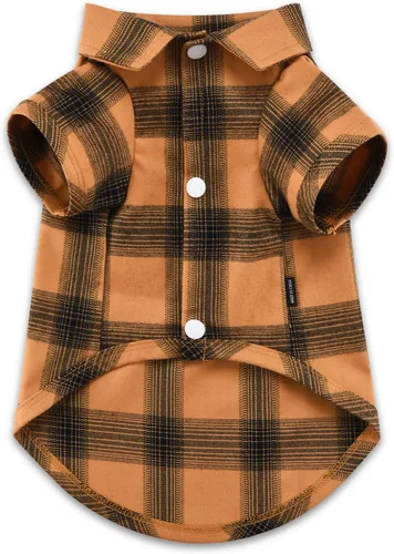 Miniatura 10 de Koneseve - Camisa para perro, camiseta a cuadros para mascotas, suéter transpirable a juego, para perros pequeños, medianos, grandes, gatos, Rojo