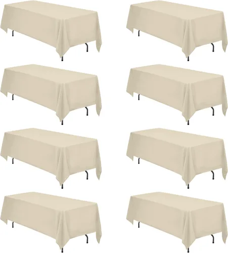 Miniatura 91 de BRILLMAX 6 Pack de Manteles Azul Marino para Mesas Rectangulares de 8 Pies 90 x 156 Pulgadas - 8 pies Mantel Rectangular a Granel de Lino