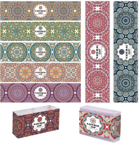 Miniatura 13 de PH PandaHall 90 piezas de papel para embalaje de jabón, etiquetas de papel para jabón con 9 estilos de encaje, etiquetas de cubierta de manga