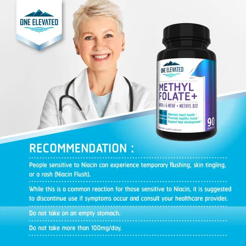 Miniatura 5 de ¡Doble Fuerza y Folato de Metilo Más Bioactivo! Formulado Únicamente con Metilcobalamina (B12) de Grado Farmacéutico Más Alto, Niacina, B1, B2 B6.