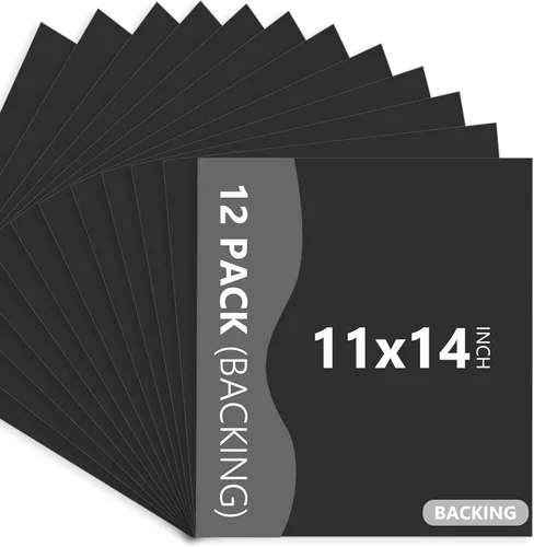 Miniatura 9 de Somime Paquete de 12 tableros de respaldo solamente – 8 x 10 pies sin cortar alfombrillas negras sin cortar, tableros sin ácidos, ideales