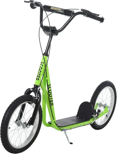 Miniatura 13 de Aosom Patinete para jóvenes, patinete para niños de 5 años en adelante, carga máxima 100 kg, con manillar ajustable, ruedas inflables de 16", frenos