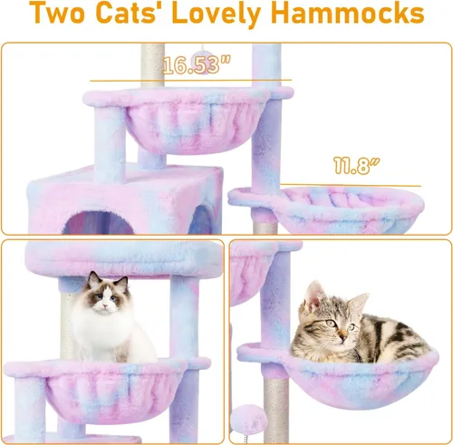 Miniatura 4 de KIYUMI - Árbol para gatos, torre para gatos, condominio con poste de rascado de sisal para gatos de interior, árbol para gatos, mueble para gatos