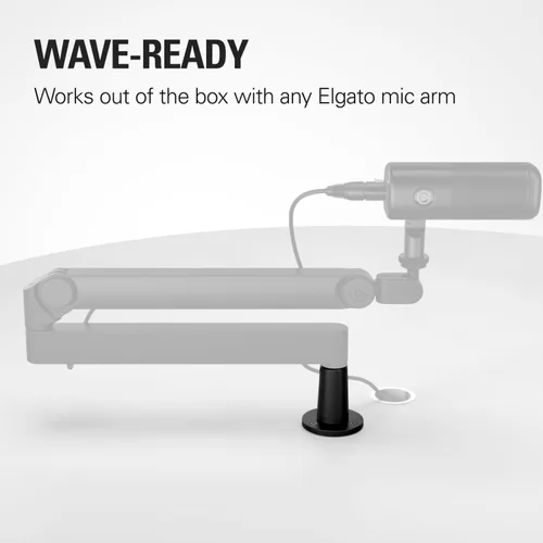 Miniatura 3 de Elgato Placa de escritorio Wave - Soporte de brida para brazos de micrófono Elgato , fácil configuración atornillada, sin abrazaderas ni recortes