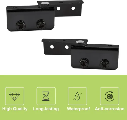Miniatura 3 de Bisagra de puerta de vidrio de gabinete de acero inoxidable negro, bisagras de pivote montadas en el lado 4pcs, ajustable, antideslizante, capacidad