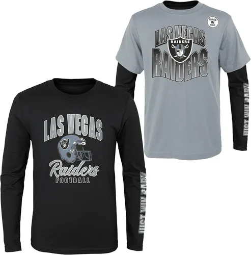 Miniatura 26 de NFL Conjunto de 3 Camisetas y Camisas de Manga Larga para Niños y Jóvenes 8-20, Colores del Equipo del Día del Juego