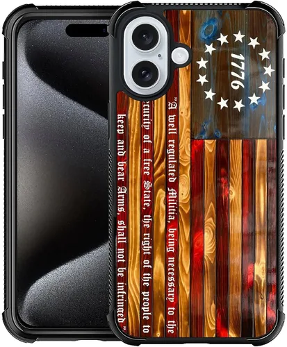 Miniatura 21 de Funda compatible con iPhone 12 Mini, fundas para mujeres y niñas, a prueba de golpes, antiarañazos, Betsy Ross de 13 estrellas, bandera Betsy Ross
