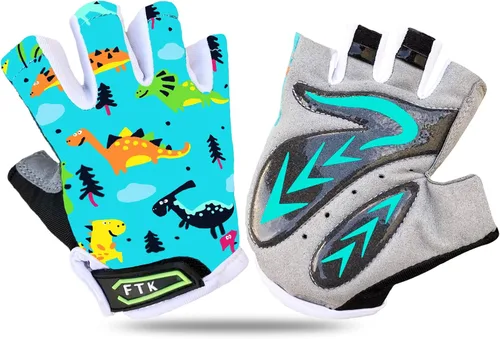 Guantes de ciclismo para niños, para deportes al aire libre, bicicleta de montaña y carretera, barras, para niños y niñas de 2 a 10 años, con