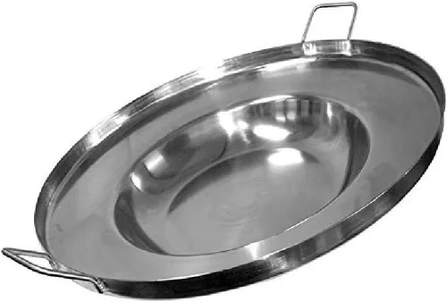 Miniatura 2 de Gran estilo mexicano Wok Comal Cazo plancha Freidora Chicharron Sartén profunda de acero inoxidable para Carnitas Panza Abajo 23" Paella
