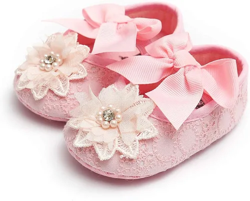 Miniatura 7 de Ohwawadi Zapatos de bebé para niña, zapatos planos Mary Jane de princesa para vestido de boda, zapatos de cuna para recién nacidos, bebés, bebés
