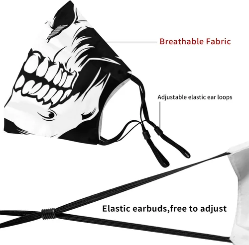 Miniatura 4 de 4 cubrebocas de moda con bolsillo transpirable reutilizable para hombres y mujeres con 8 filtros