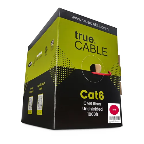 Miniatura 10 de trueCABLE Cat6 cable riser (CMR), 1000 pies, 4 pares de cobre puro sólido de 23 AWG, 550 MHz, certificación ETL, par trenzado sin blindaje (UTP)