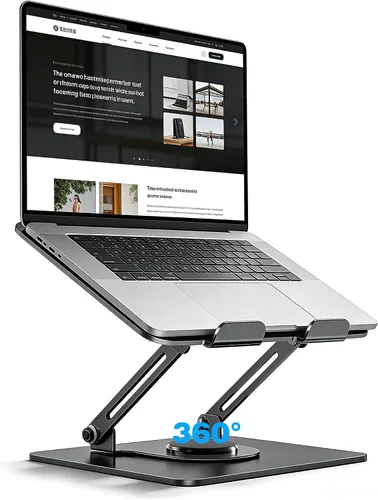 Soporte giratorio para laptop de 360° para escritorio | Ergonómico, altura ajustable, ahueca hacia fuera la estructura estable de la disipación de
