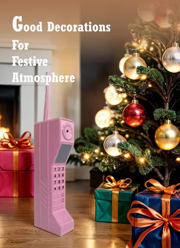 Miniatura 5 de Diydeg Teléfono móvil retro, 80S 90S Old Fashioned - Adorno de ladrillo portátil de ladrillo, accesorios fotográficos de simulación de hierro, Rosa
