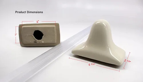 Miniatura 2 de Tenedos Kit de toallero de cerámica Bone Almond, accesorio de baño esmaltado, instalación con azulejos (no para superficie plana), duradero
