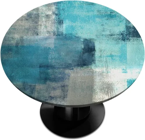 Miniatura 48 de Mantel Redondo con Elástico para Mesa de Playa, Diseño de Estrella de Mar, Cubierta de Mesa Circular, Impermeable, Lavable, de Poliéster, Pequeñas