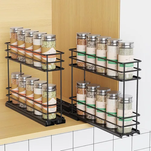 Miniatura 9 de Mystozer Organizador de especias extraíble para gabinete, estante de especias deslizante, organizador de gabinete de especias fácil de instalar, 2.5