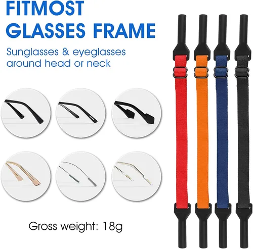 Miniatura 3 de Amabro Adjustable Glasses Straps, 4 PCS Universal Eyewear Retainer Lanyards No Tail for Men, Women, Kids