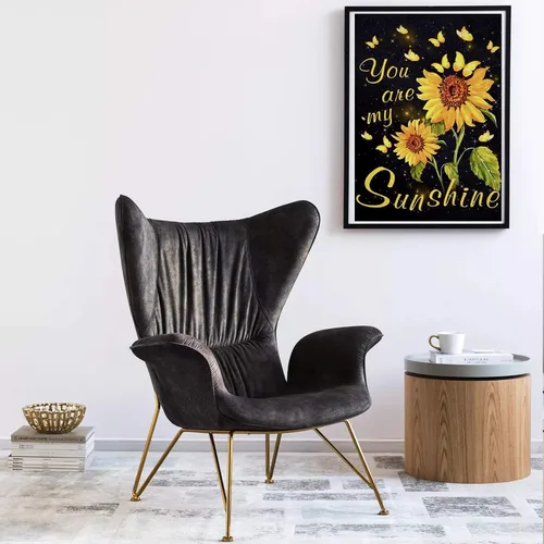 Miniatura 2 de MVVMTOP Kits de pintura de diamantes 5D para adultos, palabras de girasol, taladro completo, arte de punto de cruz, pintura por números