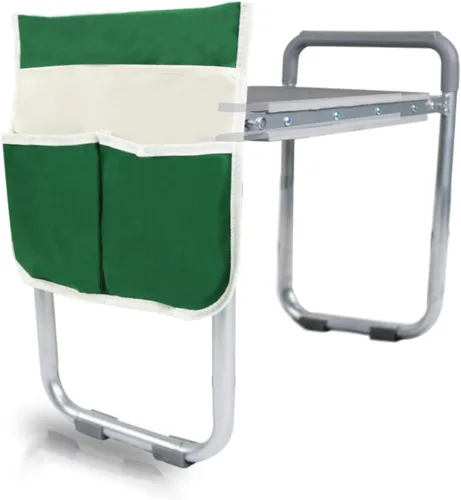 Miniatura 10 de BESTHLS Rodillero y asiento de jardín, taburete plegable resistente con almohadilla gruesa, bolsa de herramientas, capacidad de 330 libras, soporte