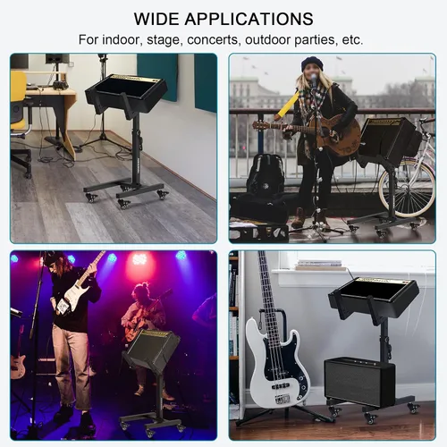 Miniatura 7 de Vondynote Soportes para amplificador de guitarra, amplificador móvil ajustable, soporte trasero inclinable o amplificadores para altavoces, soportes