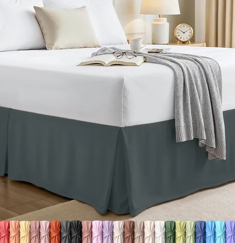 Miniatura 10 de Utopia Bedding Falda para cama individual – Paquete de 20 – Volantes plisados cuádruples suaves – Fácil ajuste con caída a medida de 15 pulgadas