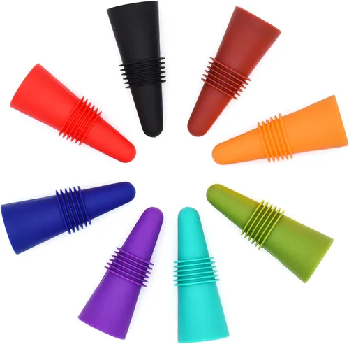 Tapones de vino sellador de botellas de bebidas, tapones de silicona suave para botellas de vino, corchos con agarre superior para mantener el vino