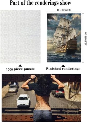 Miniatura 3 de Rompecabezas de 1000 piezas para adultos, rompecabezas de madera de caballito de mar floral, desafío cerebral, juego educativo, relajación