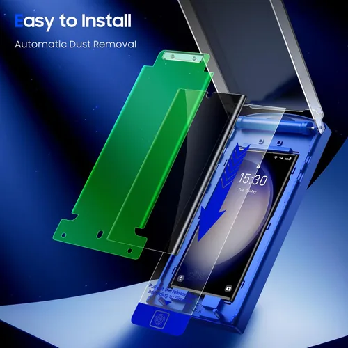 Miniatura 7 de UniqueMe Paquete de 2 protectores de pantalla de privacidad para Samsung Galaxy S23 Ultra, kit sin polvo, posicionamiento automático, sin burbujas