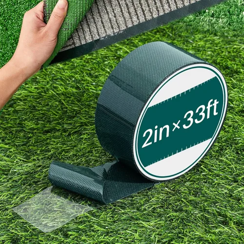 Miniatura 11 de Gersoniel 4 rollos de cinta de césped artificial de doble cara de 2 pulgadas x 16.5 pies, cinta de césped artificial autoadhesiva, cinta de césped
