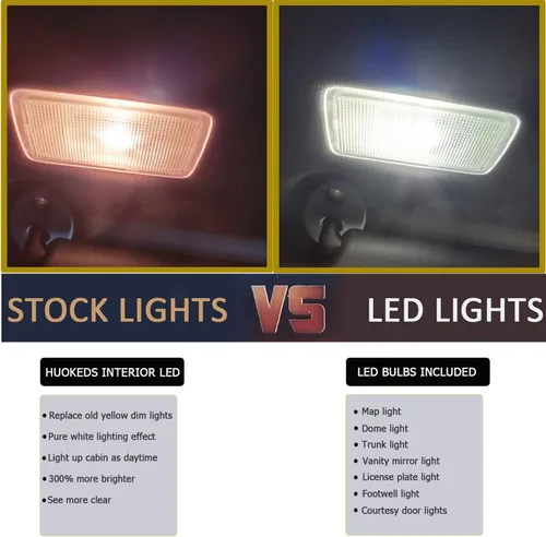 Miniatura 2 de Juego de 18 luces LED interiores Tundra para Toyota Tundra 6000K 2007-2018 2019 2020 2021 Toyota Tundra 6000K Blanco superbrillante LED de repuesto