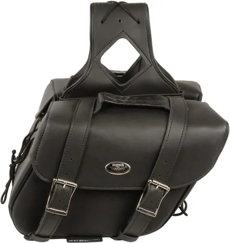 Miniatura 3 de Milwaukee Leather SH58001ZB tiro inclinado de PVC negro medio con cremallera sobre alforjas - talla única (SH58001ZB-BLK-PCS)