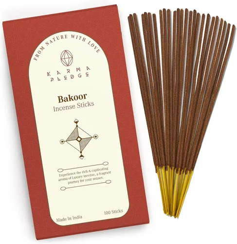 Bakhoor - Varitas de incienso orgánicas sumergidas a mano, 100 varillas con hierbas naturales e ingredientes aromáticos, tiempo de combustión de 45