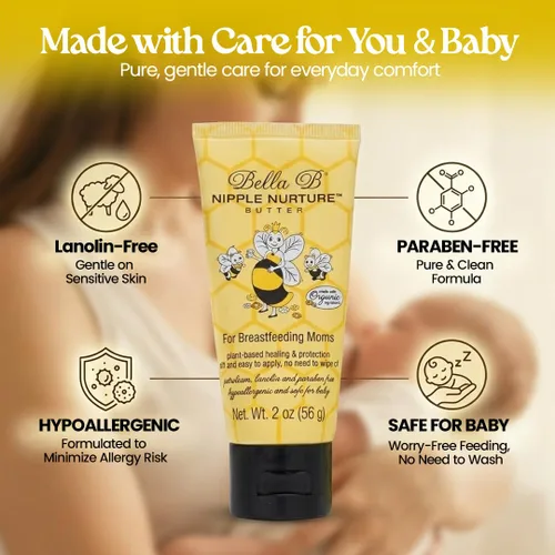 Miniatura 4 de Bella B Nurturing oz - Crema orgánica para pezones para lactancia materna - Crema natural para pezones para lactancia materna, mantequilla