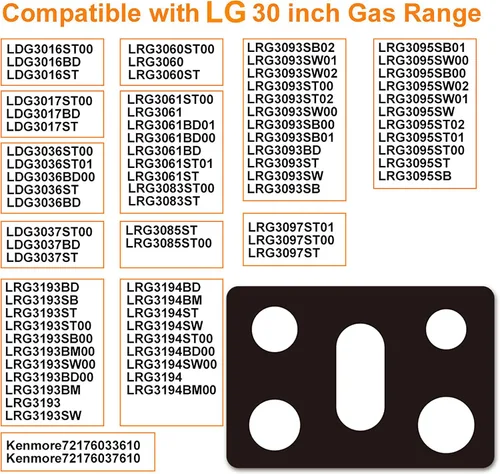 Miniatura 3 de [FanXm] Protectores de estufa personalizados para cocina LG de 30 pulgadas (modelos LRG3093, LRG3095, LRG3061, LRG3193), revestimientos