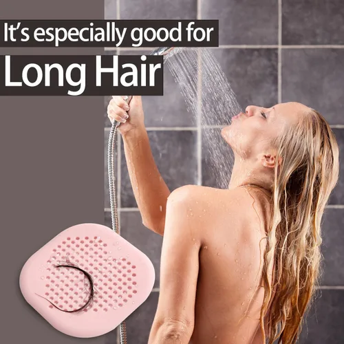 Miniatura 2 de Paquete de 2 recolectores de pelo para desagüe de ducha, accesorios de baño negros, cubierta de drenaje de silicona duradera con ventosas