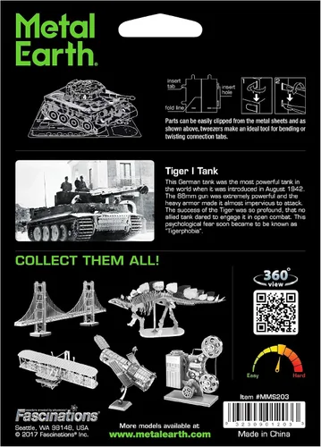 Miniatura 2 de Metal Earth Tiger 1 Tank, Plateado