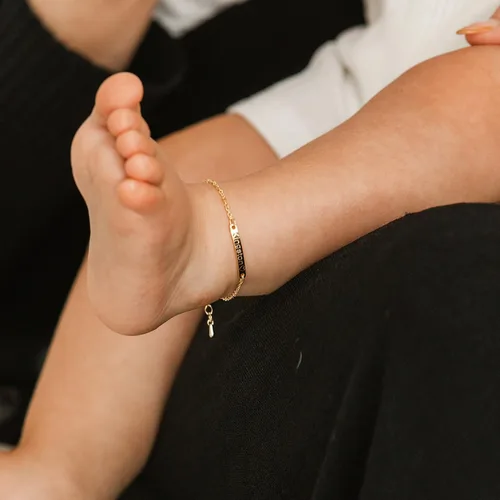 Miniatura 3 de Heart Syndrome Personalized Baby Anklet 16K Plated Gold Rose Gold Silver Customized Kids Birthday Unique Gift New Born to Teen Kids Personalized gift